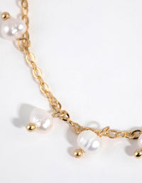 Gold Plated Freshwater Pearl Droplet Bracelet - link has visual effect only