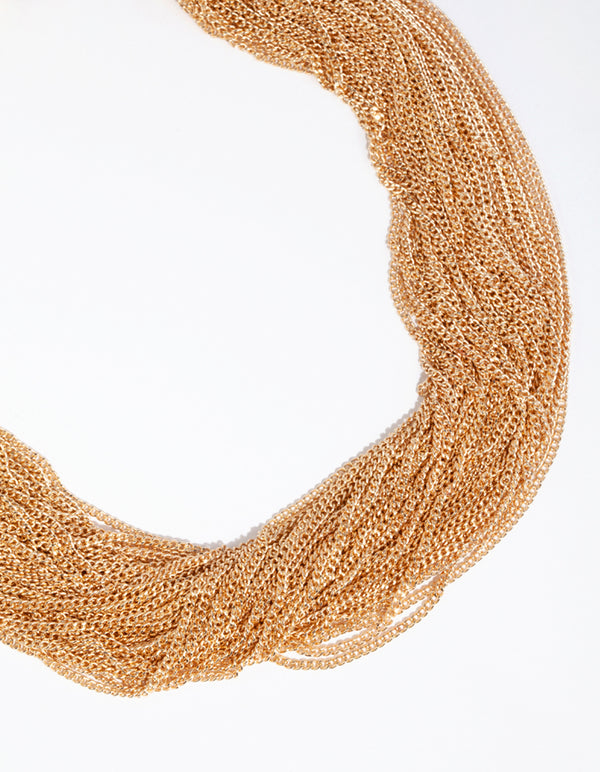 Gold Layered Slinky Chain Necklace