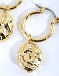 Gold Plated Small Molten Hoop Earrings - link has visual effect only