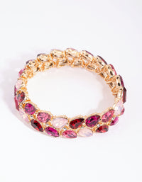 Pink Navette Mixed Stretch Bracelet - link has visual effect only