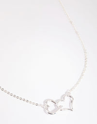 Silver Interlocked Hearts Necklace - link has visual effect only