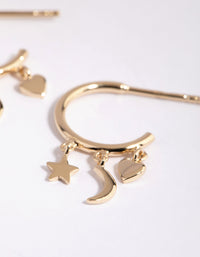 Gold Plated Sterling Silver Stellar Hoop Earrings - link has visual effect only