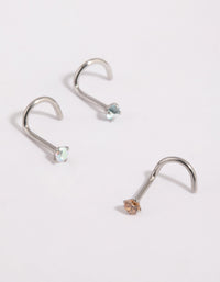 Surgical Steel Light Stone Nose Stud Pack - link has visual effect only