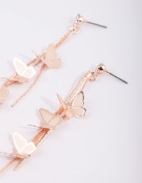 Rose Gold Butterfly Drop Earrings - link has visual effect only