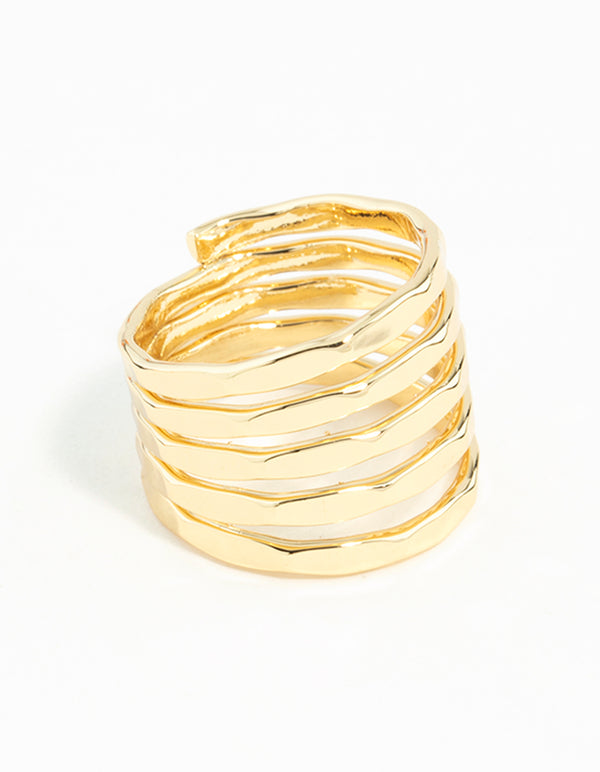 Gold Molten Layered Ring