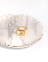 Round Gold Trim Ceramic Trinket Tray - link has visual effect only