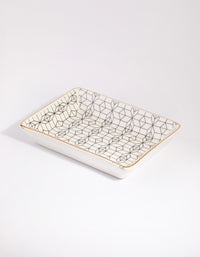 Rectangular Geometric Ceramic Trinket Tray - link has visual effect only