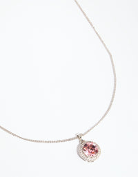 Rhodium & Pink Diamond Simulant Claw Necklace - link has visual effect only