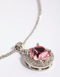 Rhodium & Pink Diamond Simulant Claw Necklace - link has visual effect only