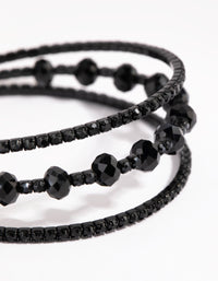 Matte Black Diamante Cup Chain Cuff Bracelet - link has visual effect only