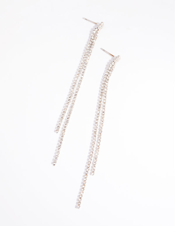 Silver Cupchain Drop Earrings