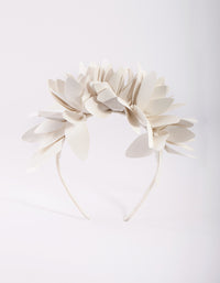 White Petal PU Leather Headband - link has visual effect only