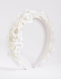 White Flower & Pearl Alice Band - link has visual effect only