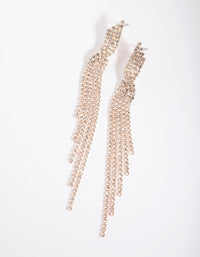 Rose Gold Diamante Twisted Drop Earrings - link has visual effect only