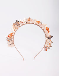 Rose Gold Fanned Leaf Alice Band - link has visual effect only