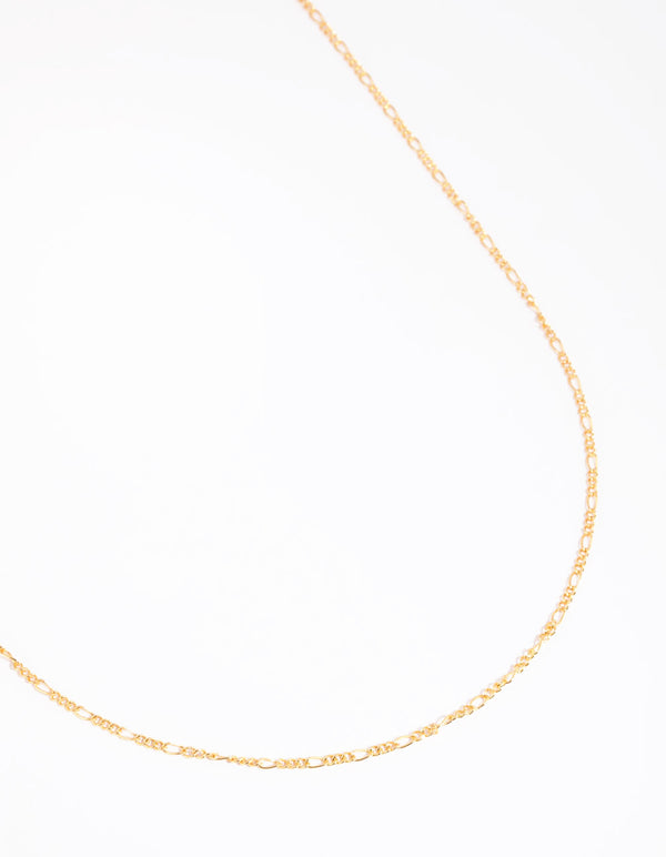 Gold Plated Long Figaro Necklace