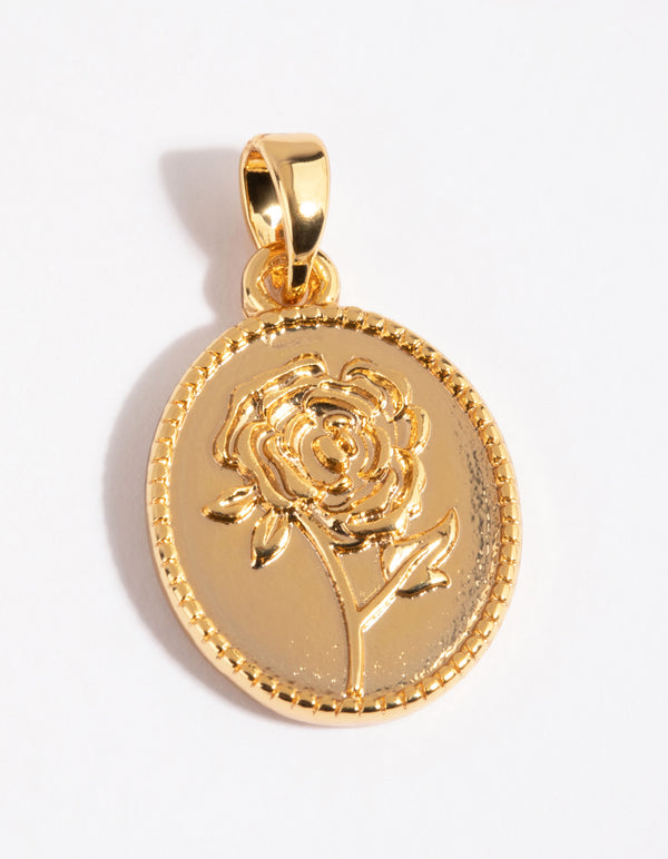 Gold Plated Vintage Flower Charm