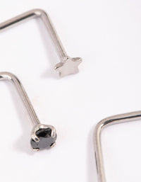 Surgical Steel Star & Diamante Nose Studs - link has visual effect only