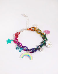 Kids Matte Rainbow Ombre Charm Bracelet - link has visual effect only