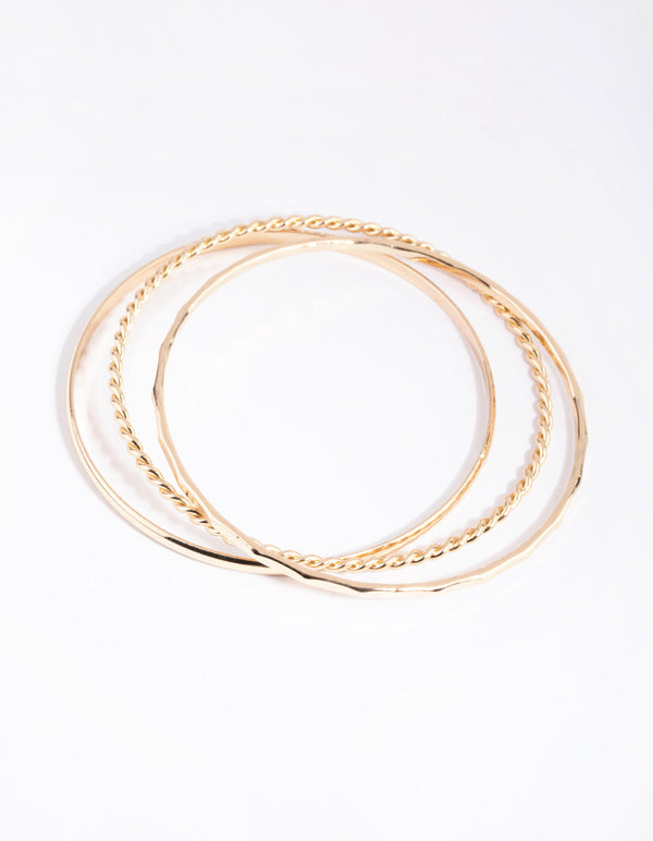 Gold Detail & Plain Bangle Pack