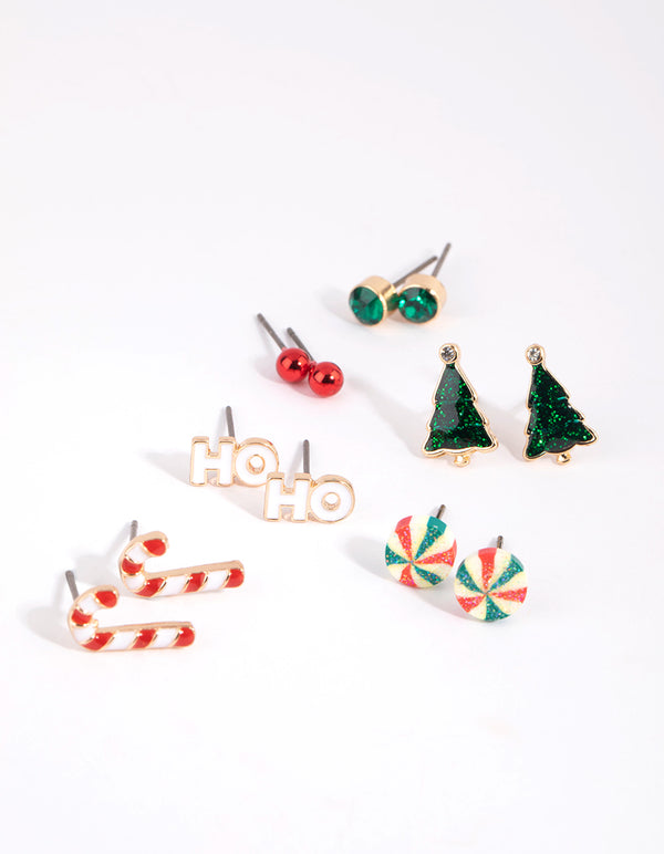 Kids Festive Candy Stud Earring 6-Pack