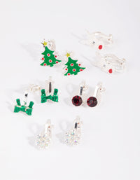 Kids Glitter Bow Clip-On Earrings - link has visual effect only