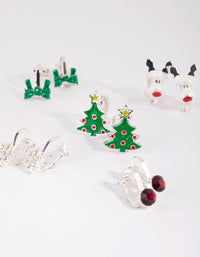 Kids Glitter Bow Clip-On Earrings - link has visual effect only