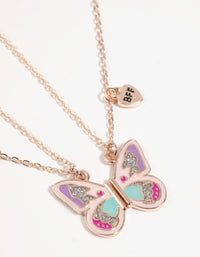 Kids Butterfly Best Friend Necklace Set - link has visual effect only