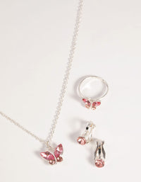 Kids Diamante Butterfly Jewellery Set - link has visual effect only