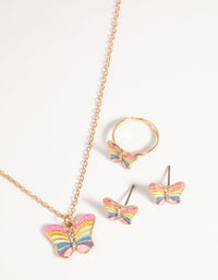 Kids Rainbow Butterfly Jewellery Set - link has visual effect only