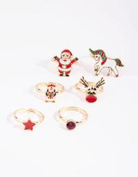 Kids Festive Santa Ring 6-Pack - link has visual effect only