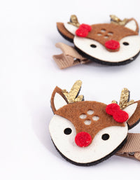 Kids Festive Reindeer Snap Clips - link has visual effect only