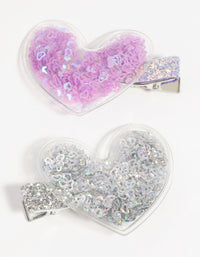 Kids Glitter Heart Clips - link has visual effect only