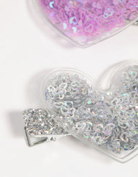 Kids Glitter Heart Clips - link has visual effect only