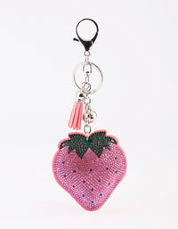 Kids Diamante Strawberry Keyring - link has visual effect only