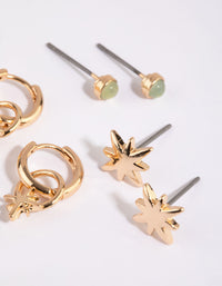 Gold Jade Starry Stack Pack Earrings - link has visual effect only