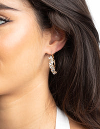 Gold Cluster Diamante Hoop Earrings - link has visual effect only