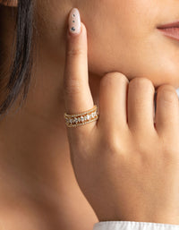 Gold Plated Ring with Cubic Zirconia - link has visual effect only