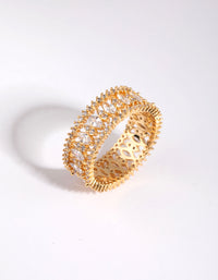 Gold Plated Ring with Cubic Zirconia - link has visual effect only