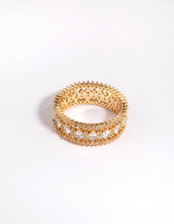 Gold Plated Ring with Cubic Zirconia