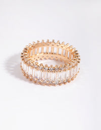 Gold Cubic Zirconia Baguette Ring - link has visual effect only