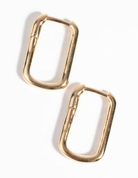 Gold Plated Sterling Silver Oval Huggie Hoop Earrings - link has visual effect only