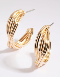 Gold Double Twist Hoop Earrings - link has visual effect only