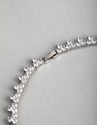 Silver Cubic Zirconia Statement Oval Necklace - link has visual effect only