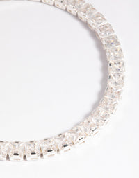 Silver Cubic Zirconia Cup Chain Bracelet - link has visual effect only