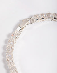 Silver Cubic Zirconia Cup Chain Bracelet - link has visual effect only