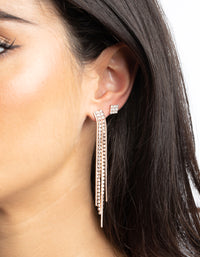 Rose Gold Diamante Stud Earring Set - link has visual effect only