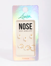 Gold-Plated Titanium Nose Stud 6-Pack - link has visual effect only