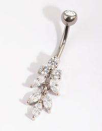 Titanium Marquise Diamante Belly Bar - link has visual effect only