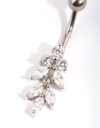 Titanium Marquise Diamante Belly Bar - link has visual effect only